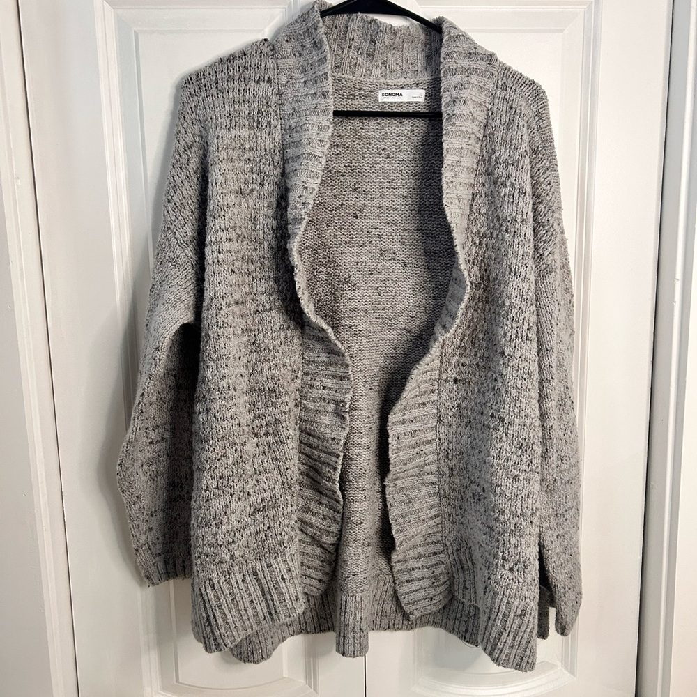 Cozy Gray Women's Sweater with Silver detail